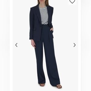 Veronica Beard Navy Wide Leg Pants